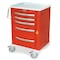 Harloff ASeries Lightweight Aluminum Crash Cart, Short Height, Medium Width, Five Drawers, Breakaway Lock MPA2424B05 - alternate 1